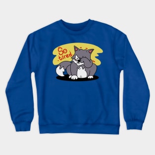 Tired Cat on Classic Design Crewneck Sweatshirt
